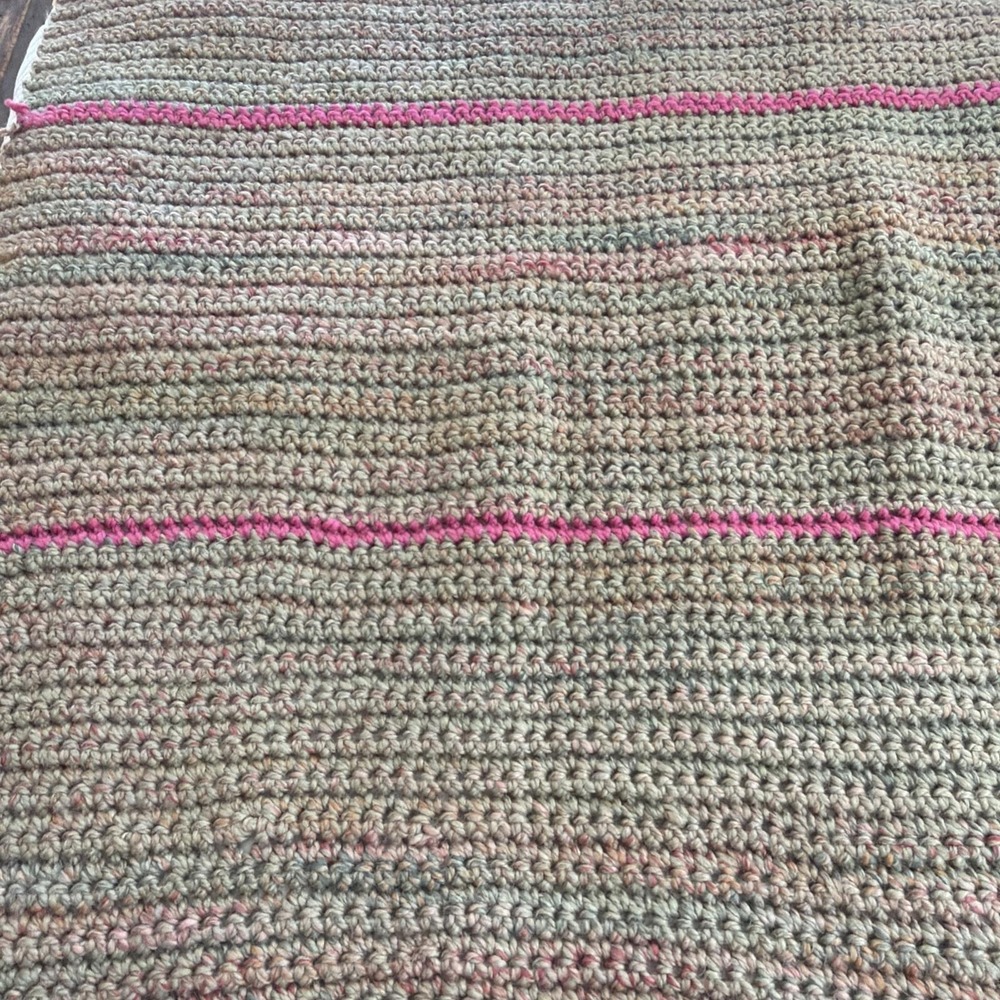 Have‎ Crochet Green/cranberry Throw Blanket 40in X 50in GWB004 - Picture 6 of 6